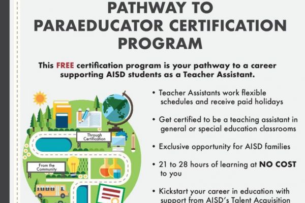 AISD ACC Launch Free Paraeducator/Teacher Assistant Certification